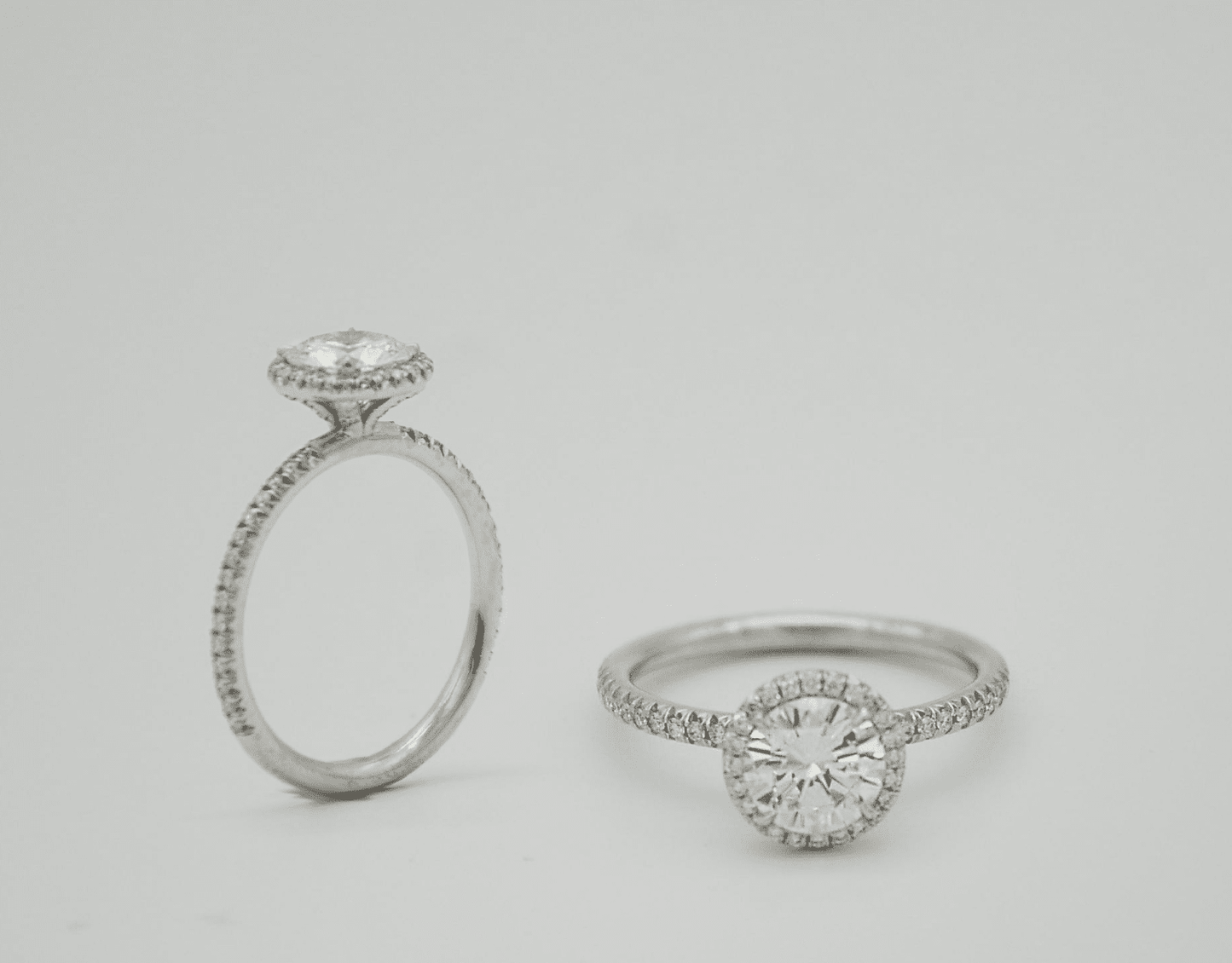 "ENGR03296" One Carat Halo Engagement Ring - Platinum Halo Ring
