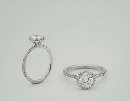 "ENGR03296" One Carat Halo Engagement Ring - Platinum Halo Ring