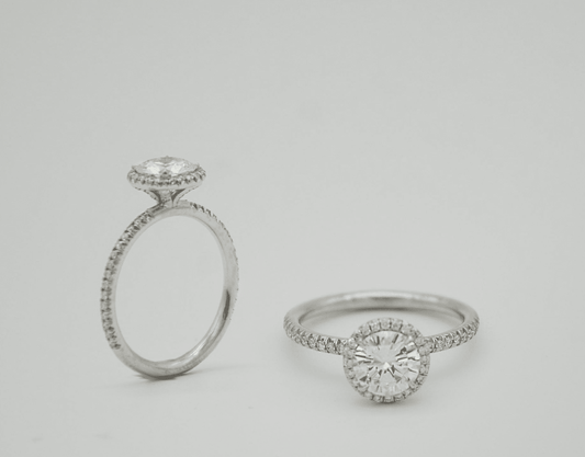 "ENGR03296" One Carat Halo Engagement Ring - Platinum Halo Ring