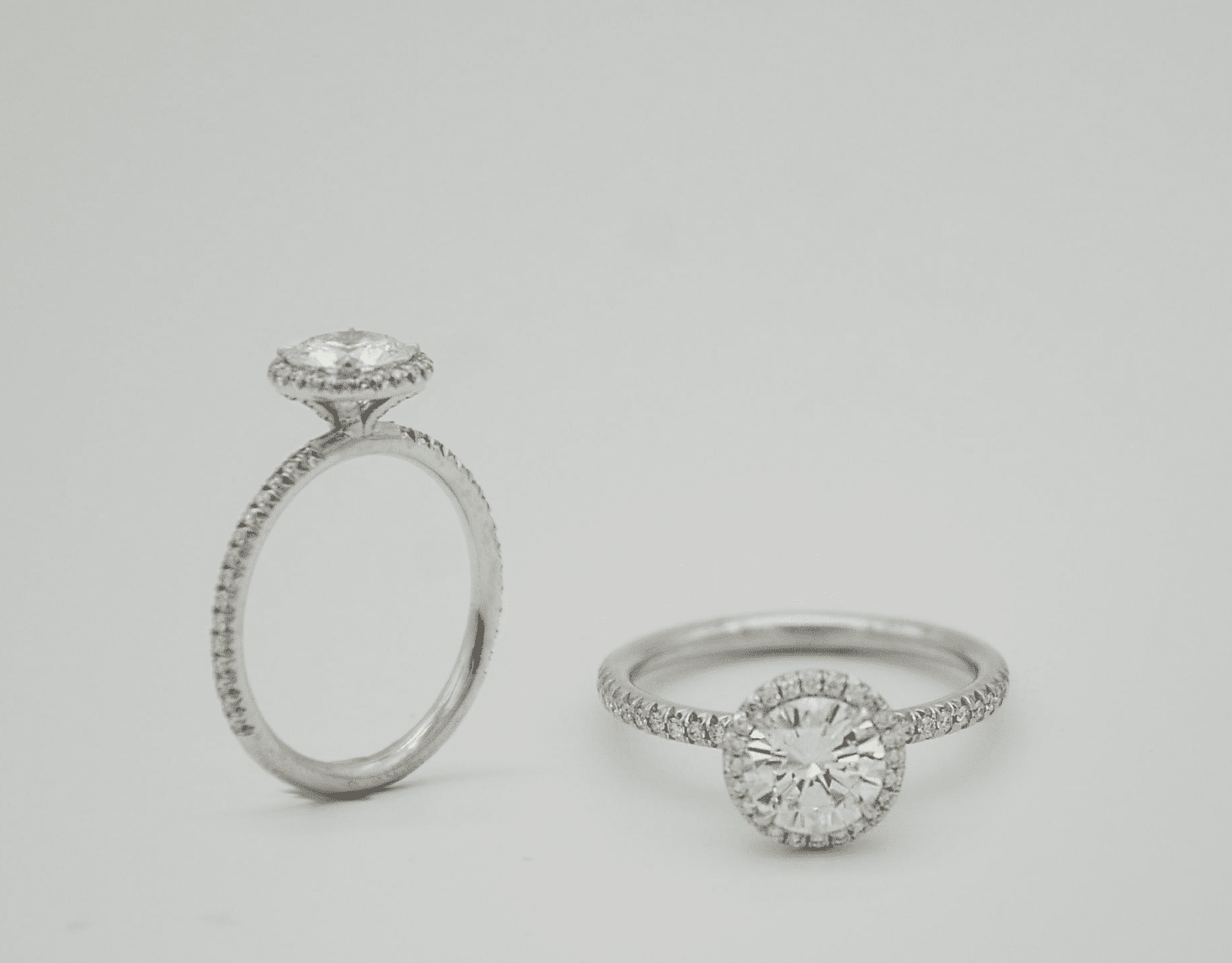 "ENGR03296" One Carat Halo Engagement Ring - Platinum Halo Ring