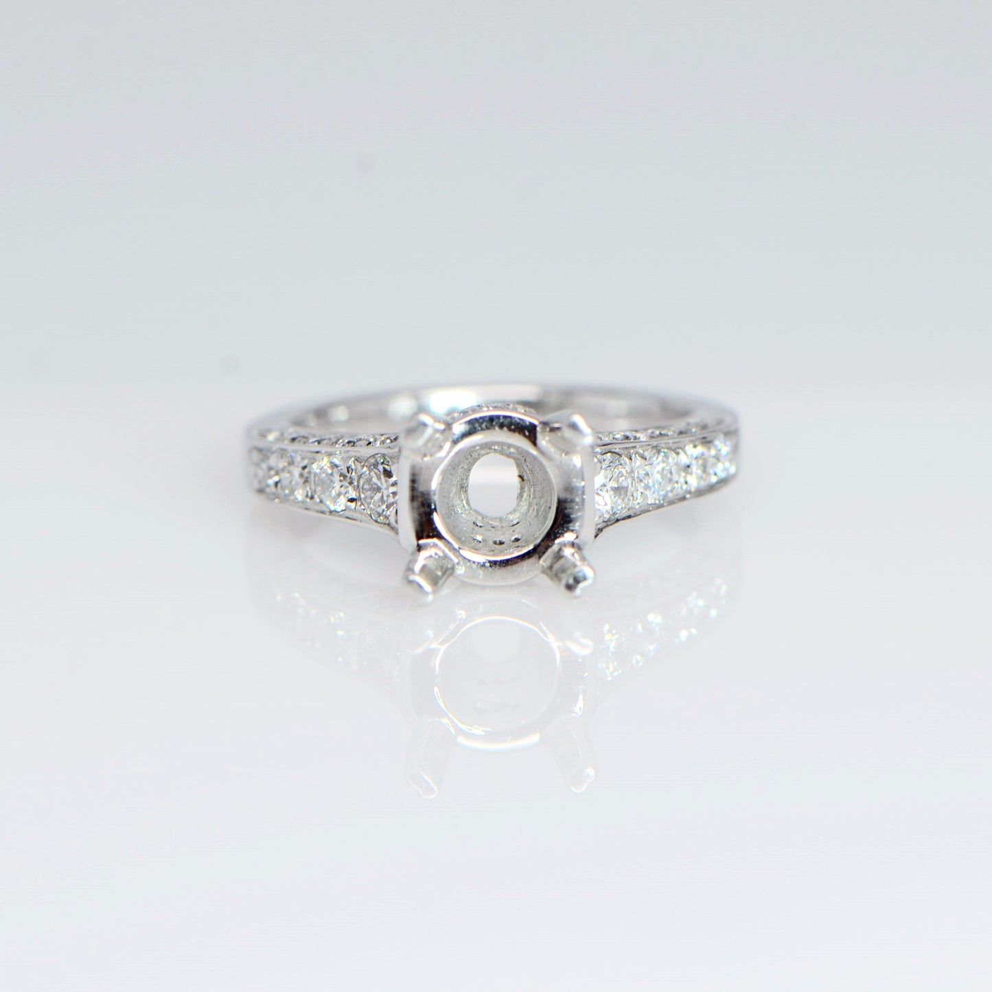 "ENGR02016" Pave Cut Diamond Engagement Ring