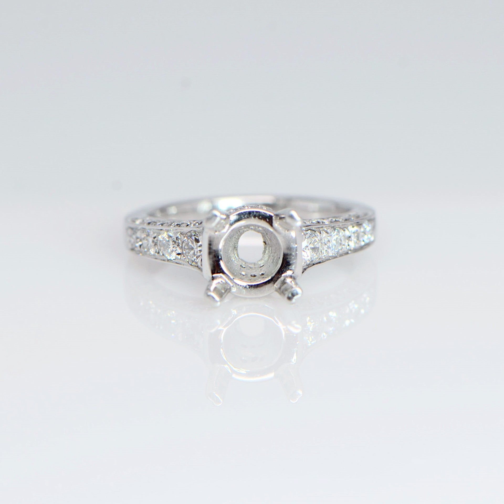 "ENGR02016" Pave Cut Diamond Engagement Ring