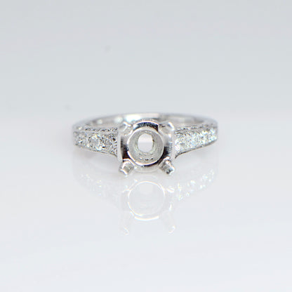 "ENGR02016" Pave Cut Diamond Engagement Ring