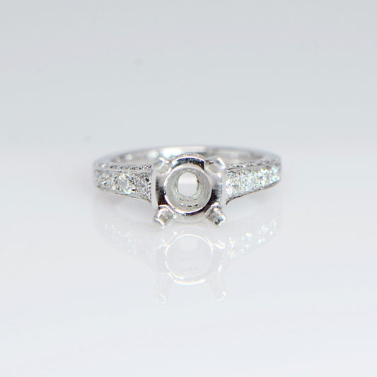 "ENGR02016" Pave Cut Diamond Engagement Ring