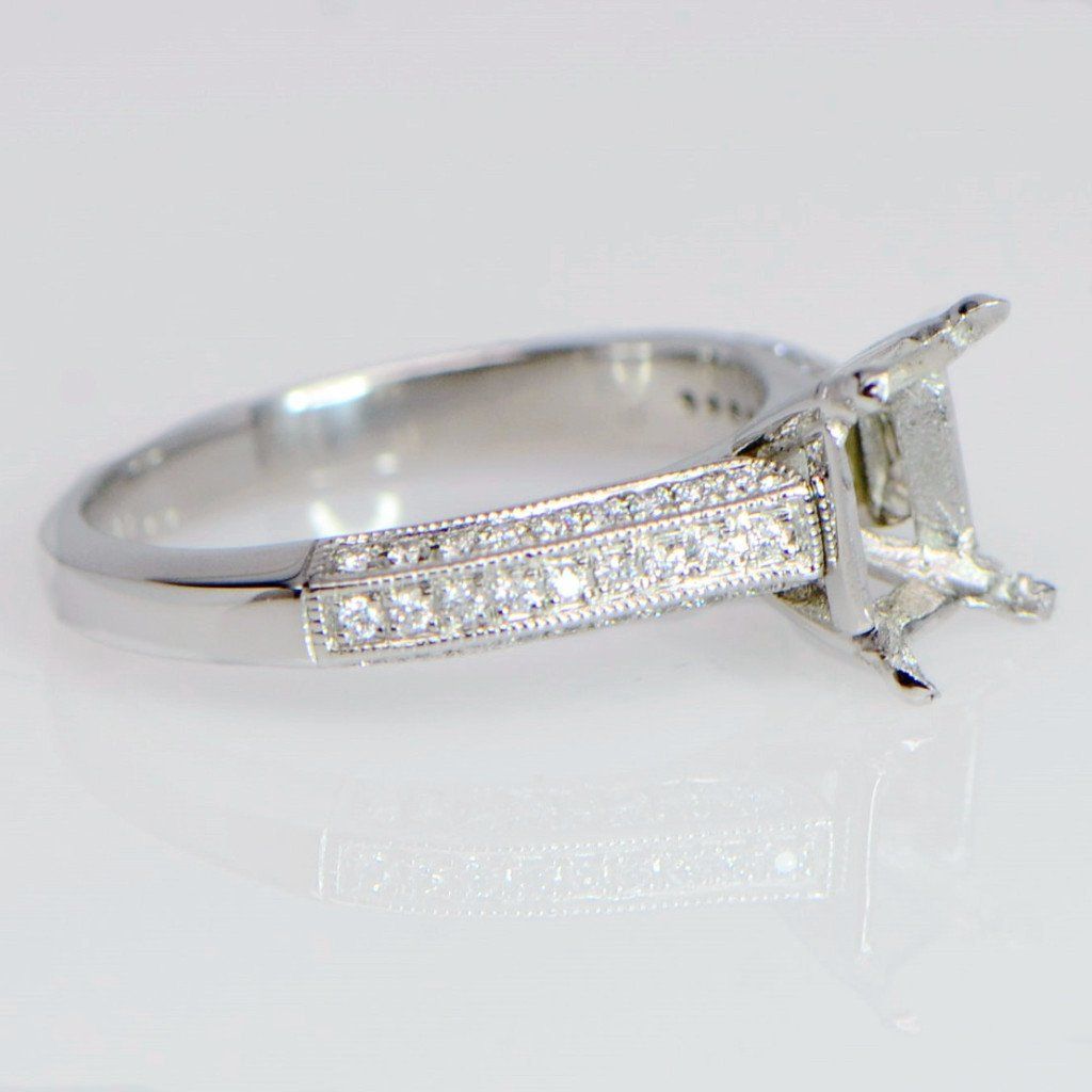 "ENGR02583" Bright Pave Cut Diamond Engagement Ring