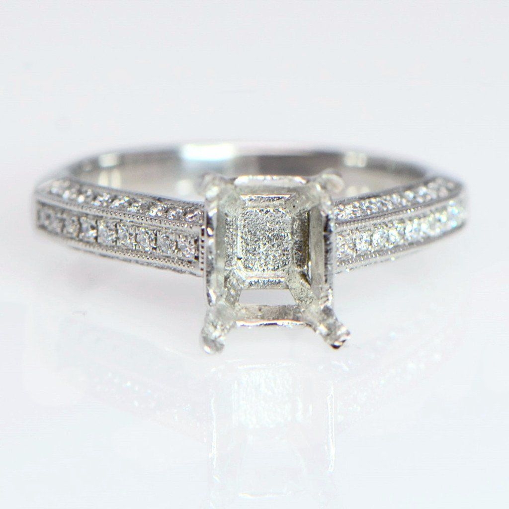 "ENGR02583" Bright Pave Cut Diamond Engagement Ring