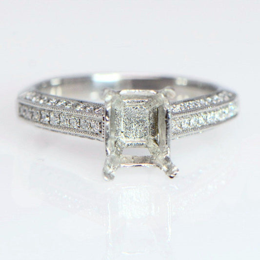 "ENGR02583" Bright Pave Cut Diamond Engagement Ring