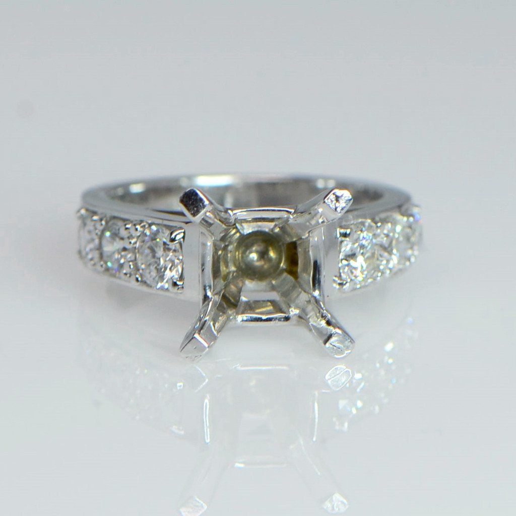 "ENGR02565" Bright Pave Cut Diamond Engagement Ring