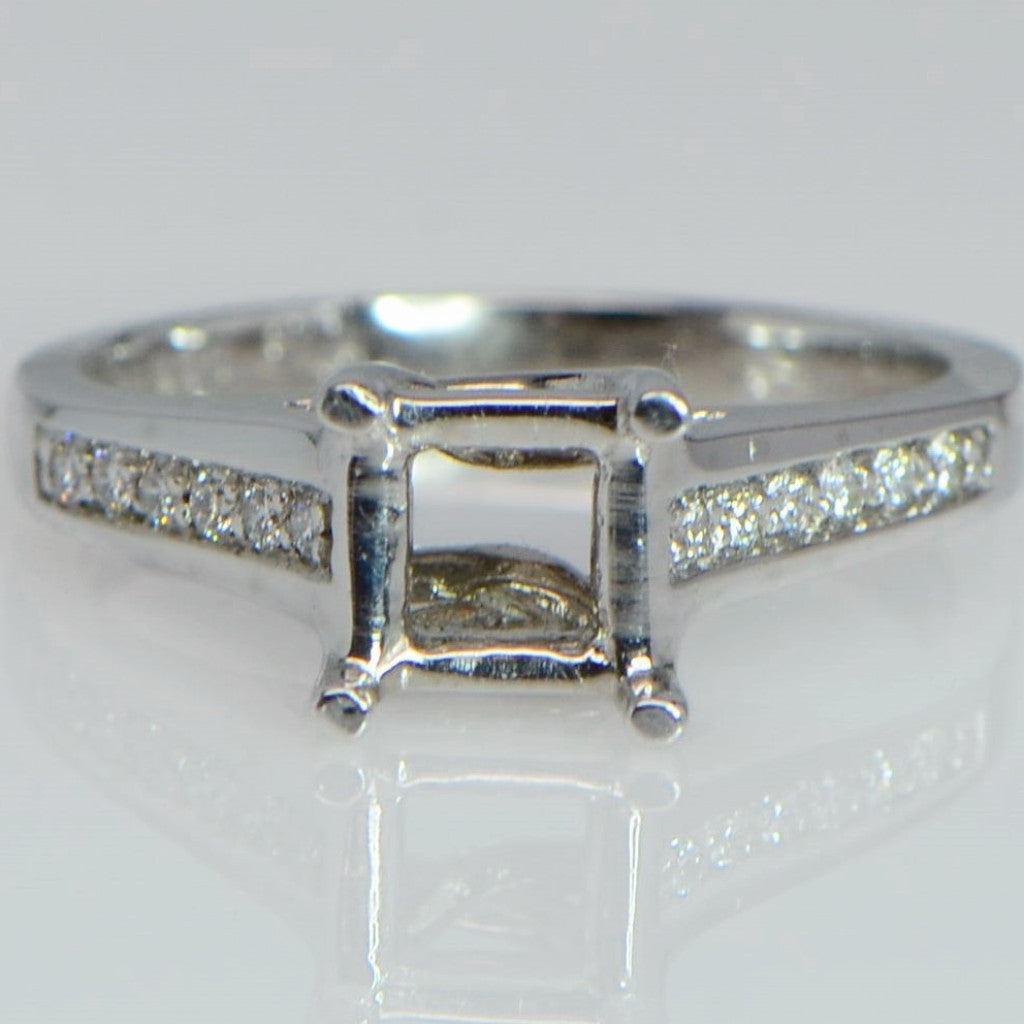 "ENGR01907" Pave Cut Diamond Engagement Ring ENGR01907