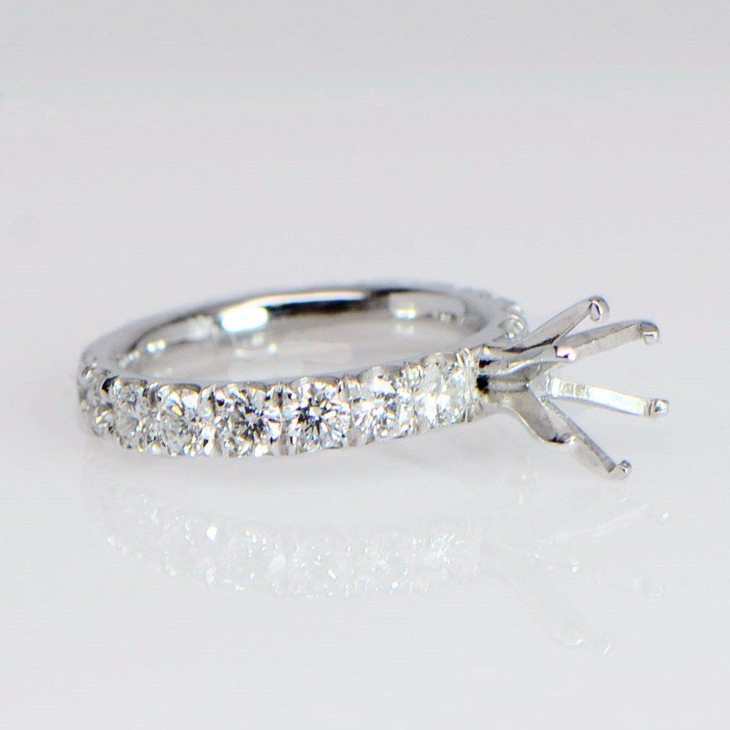 "ENGR02867" Scoop Pave Diamond Engagement Ring Sitting