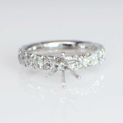 "ENGR02867" Scoop Pave Diamond Engagement Ring Sitting