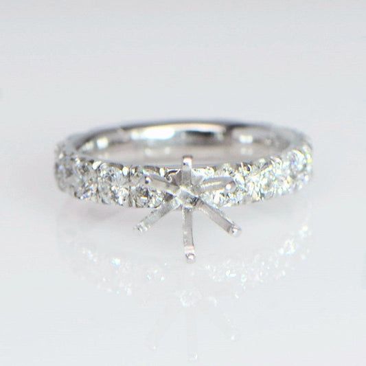"ENGR02867" Scoop Pave Diamond Engagement Ring Sitting