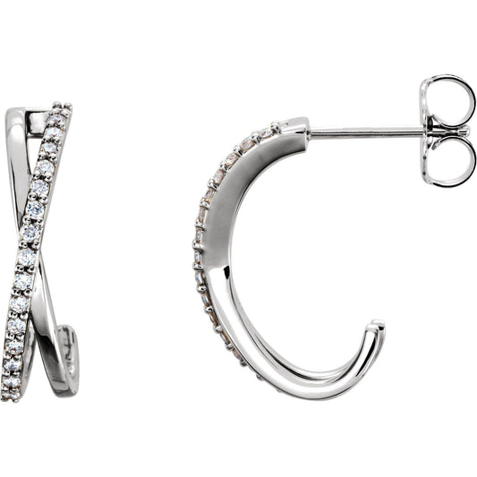 1.6 CTW Diamond Criss Cross Earrings