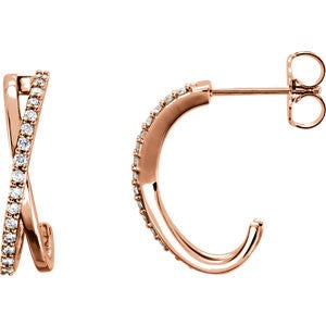 1.6 CTW Diamond Criss Cross Earrings
