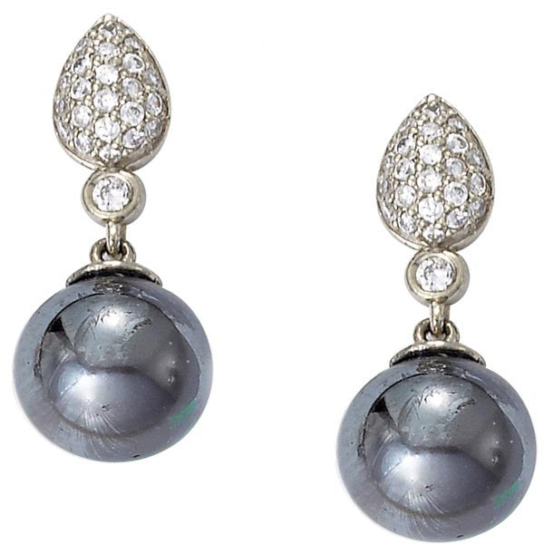 "EARR00612" Tahitian Pearl And Diamond Earrings