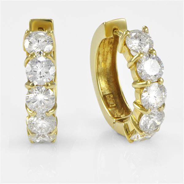 "EARR00144" 4.61 Carat Diamond Hoop Earrings in 18K Yellow Gold