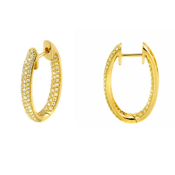 "EARR00412" Pave Diamond Earrings in 18K Yellow Gold EARR00412