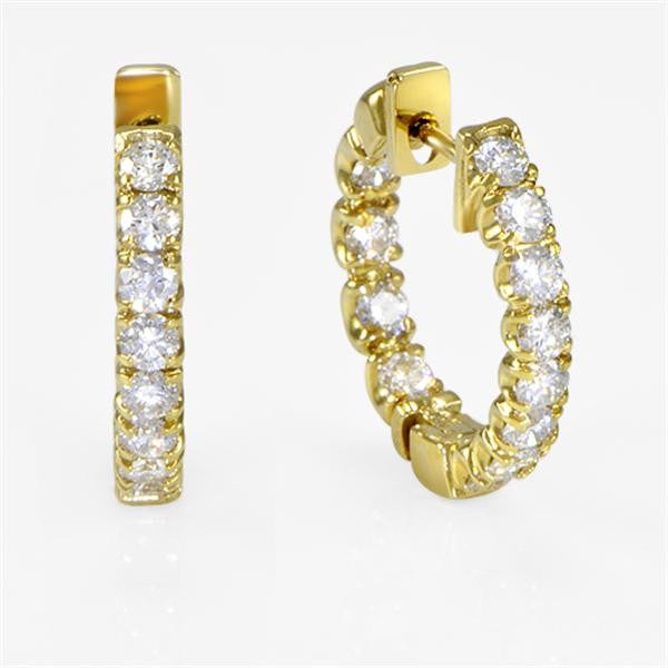 "EARR00447" 1.87 Carat Diamond Hoop Earrings in 18K White Gold