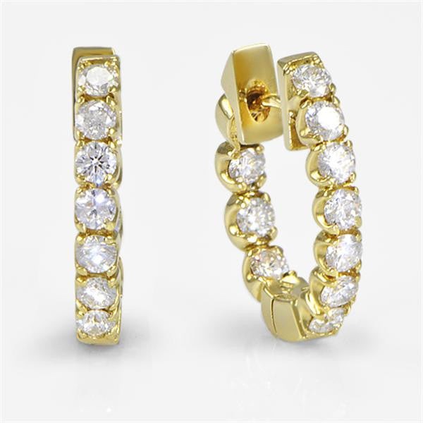 "EARR00451" 1.95 Carat Diamond Hoop Earrings in 18K Yellow Gold