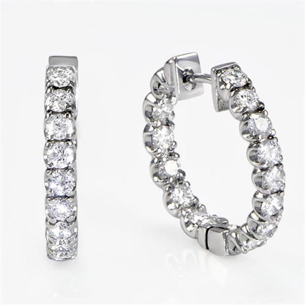 "EARR00452" Classic Diamond Hoop Earrings