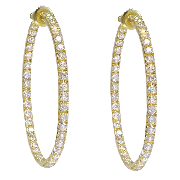 "EARR00522" Diamond Hoop Earrings in Yellow Gold 4.45cts