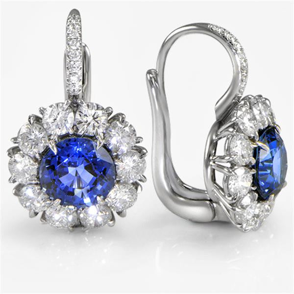 "EARR00525" Sapphire And Diamond Drop Earrings