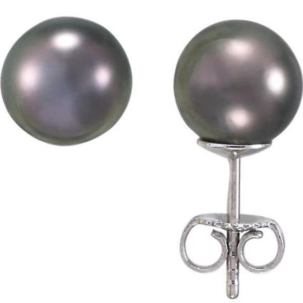 "EARR00567" Tahitian Pearl Studsin 14K White Gold