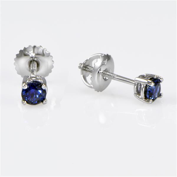 "EARR00609" Sapphire Stud Earringsin 14K White Gold