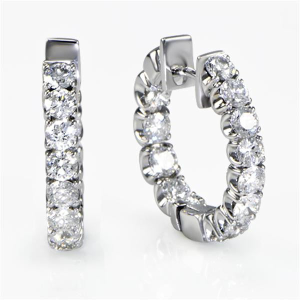 "EARR00624" 2.31 Carat Diamond Hoop Earrings in 18K White Gold