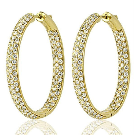 "EARR00924" 18K Yellow Gold Diamond Hoops