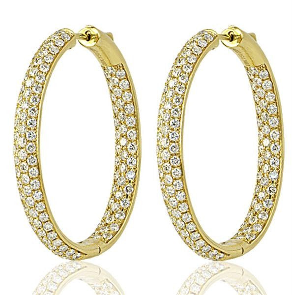"EARR00924" 18K Yellow Gold Diamond Hoops