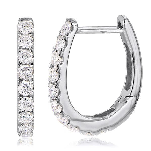 "EARR00937" Diamond Hoop EarringsIn 18k White Gold