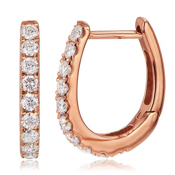 "EARR00941" Diamond Hoop Earrings In 18k Rose Gold