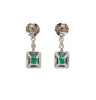 8.47 Total Carat Emerald and Diamond Drop Earrings in 18K White Gold