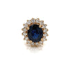 10.63 Total Carat Victorian Style Sapphire and Diamond Earrings in 18K Gold