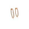 1.84 Carat Oval Hoop Diamond Earrings in 18K Rose Gold