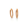 1.84 Carat Oval Hoop Diamond Earrings in 18K Rose Gold