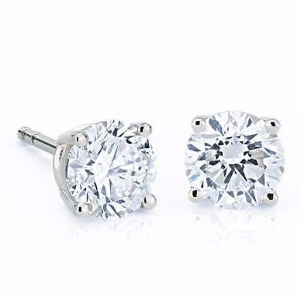 "EARR01360" Round Diamond Stud Earrings With Push Backings