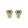 5.10 Total Carat 18K Yellow Gold Diamond & Colombian Marquise Emerald Earrings