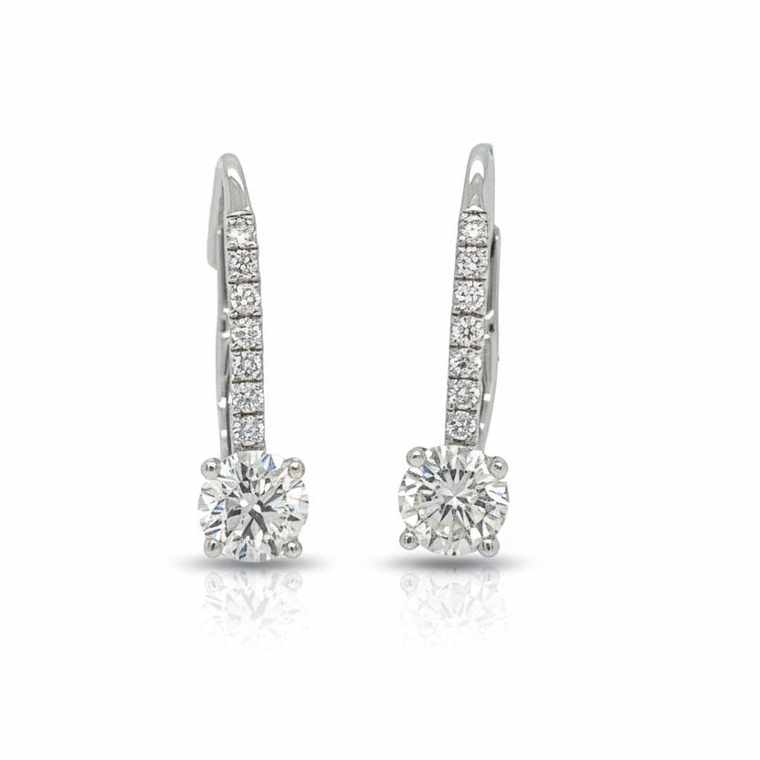 0.83 Total Carat Diamond Earrings in 18K White Gold