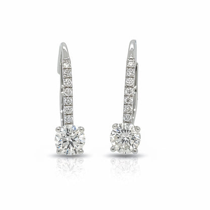0.83 Total Carat Diamond Earrings in 18K White Gold
