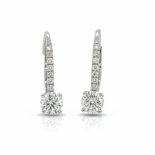 0.83 Total Carat Diamond Earrings in 18K White Gold