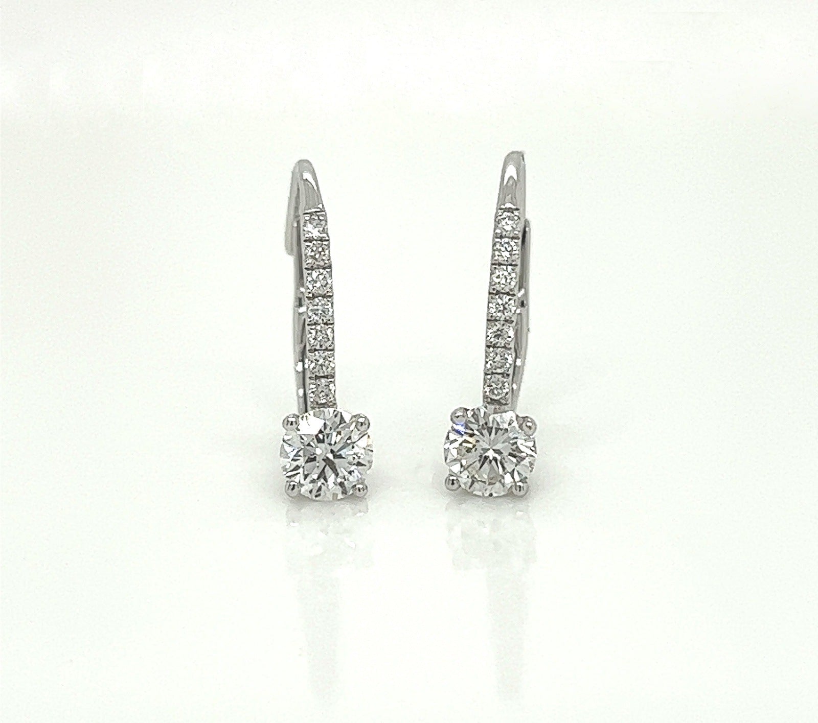 0.83 Total Carat Diamond Earrings in 18K White Gold