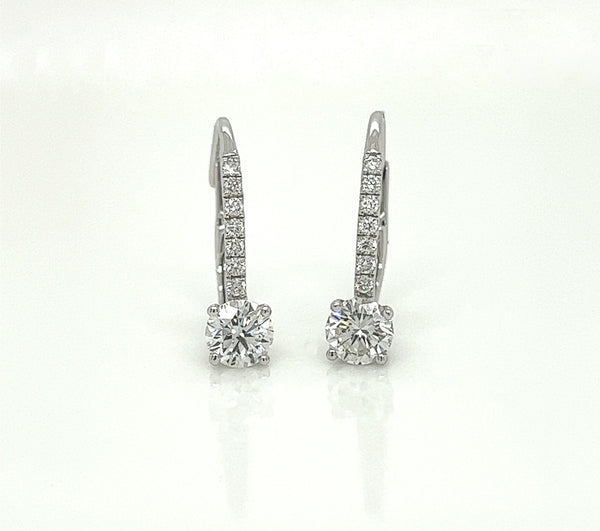 0.83 Total Carat Diamond Earrings in 18K White Gold