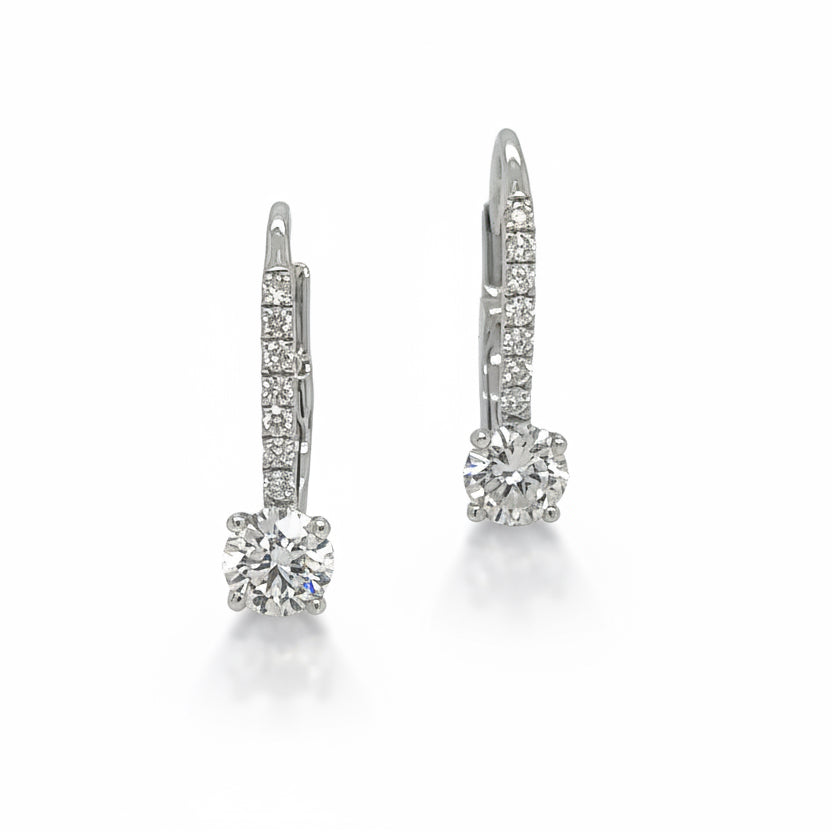 0.83 Total Carat Diamond Earrings in 18K White Gold