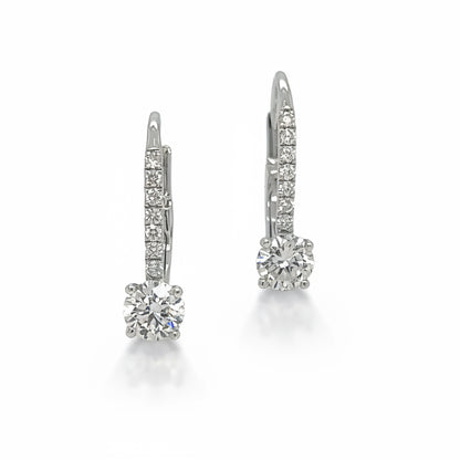 0.83 Total Carat Diamond Earrings in 18K White Gold