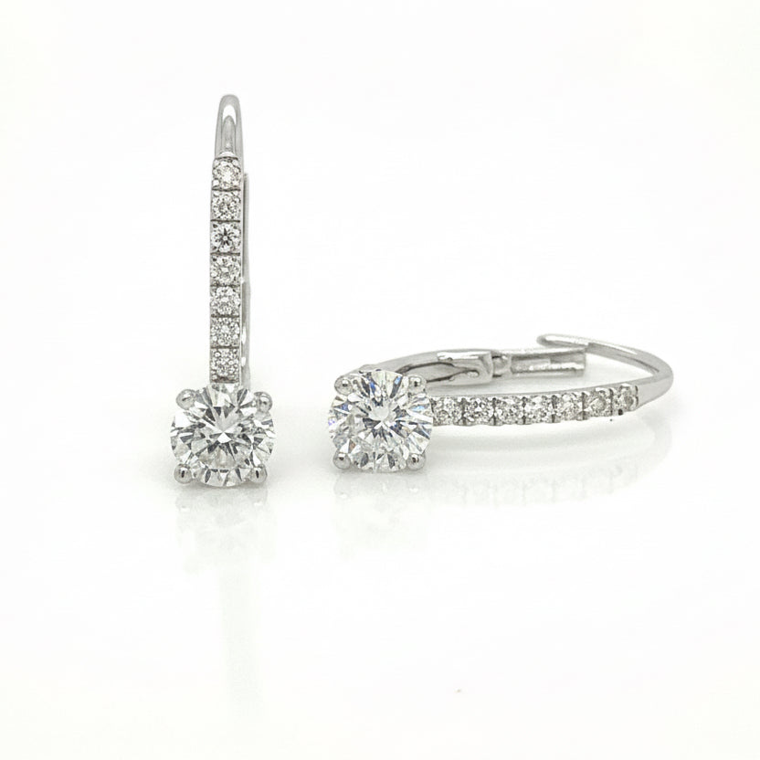 0.83 Total Carat Diamond Earrings in 18K White Gold