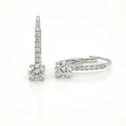 0.83 Total Carat Diamond Earrings in 18K White Gold