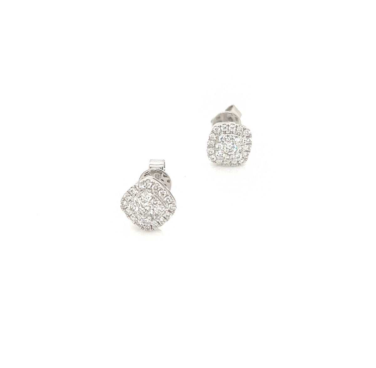 0.42 Carat Cluster Diamond Earrings in White Gold