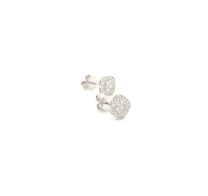 0.42 Carat Cluster Diamond Earrings in White Gold